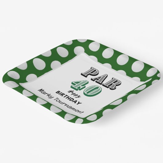 Golf 40e verjaardag voor Golfer Papieren Bordje (Gebogen)