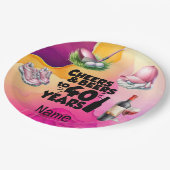 Golf 40e verjaardag voor vrouw golfer papieren bordje (Gekanteld)