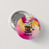 Golf 40e verjaardag voor vrouw golfer ronde button 3,2 cm (Voorkant /achterkant)