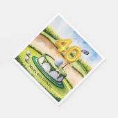 Golf 40e verjaardagstaart voor Golfer Party Servet (Hoek)