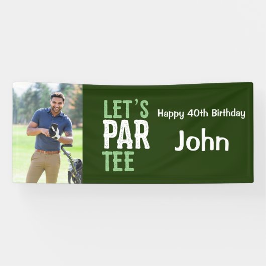 Golf 40ste verjaardag golfer feest maak je eigen spandoek (Horizontaal)