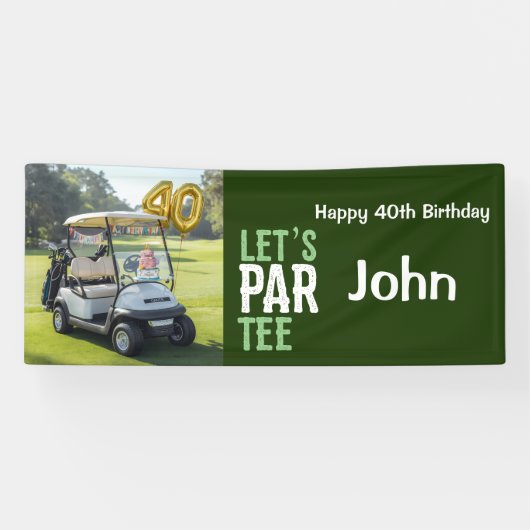 Golf 40ste verjaardag voor golfer feestje spandoek (Horizontaal)