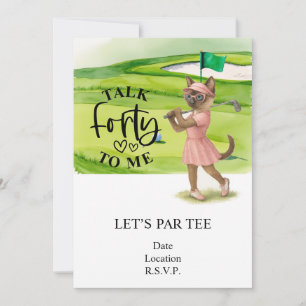 Golf 40ste verjaardag voor kattenvrouw golfster op kaart