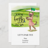 Golf  40th Birthday for cat woman golfer on course Kaart (Voorkant / Achterkant)