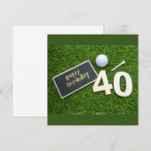 Golf 40th Birthday met word happy jarig golfer (Voorkant / Achterkant)