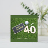 Golf 40th Birthday met word happy jarig golfer (Staand voorkant)