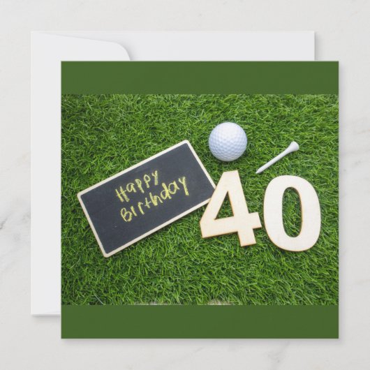 Golf 40th Birthday met word happy jarig golfer (Voorkant)