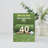 Golf 40th Birthday Party met golfbal en t-shirt Briefkaart (Staand voorkant)