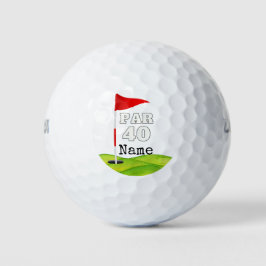 Golf 40th Birthday to golfer met golfvlag Golfballen