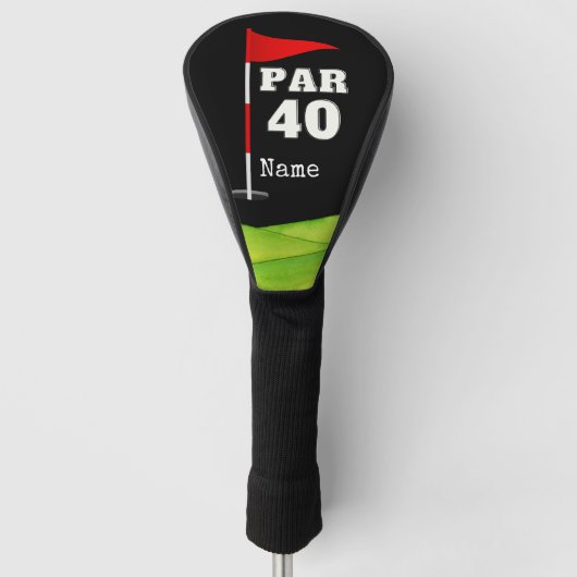 Golf 40th Birthday to golfer met golfvlag Golfheadcover (Voorkant)