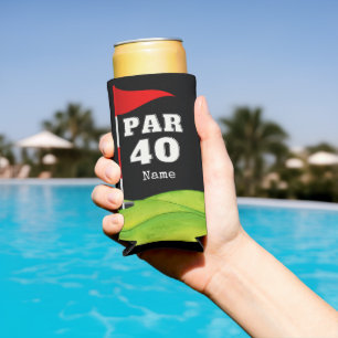 Golf 40th Birthday to golfer met golfvlag Seltzer Blikjeskoeler