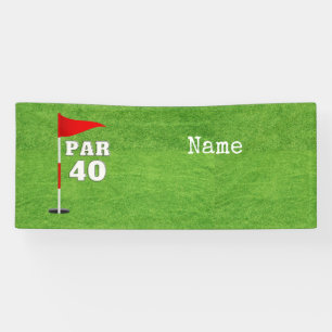 Golf 40th Birthday to golfer met golfvlag Spandoek