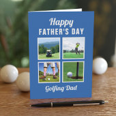 Golf 4 Foto Collage Vaderdag Kaart voor Golfers