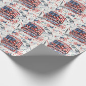 Golf 4 juli 250 Jaar Onafhankelijkheids Knop Cadeaupapier (Hoek)