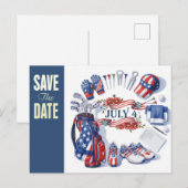 GOLF 4 juli datum opslaan voor golfer Briefkaart (Voorkant / Achterkant)