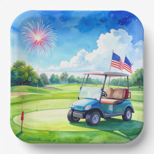 Golf 4 juli-feest met Amerikaanse vlag Papieren Bordje