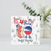 Golf 4 juli Onafhankelijkheid Dag Barbecue Party Save The Date (Staand voorkant)