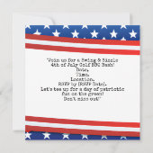 Golf 4 juli Onafhankelijkheid Dag Barbecue Party Save The Date (Achterkant)