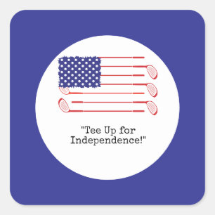 Golf 4 juli Onafhankelijkheidsdag Amerika Vierkante Sticker