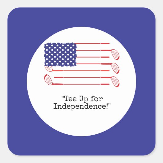 Golf 4 juli Onafhankelijkheidsdag Amerika Vierkante Sticker (Voorkant)