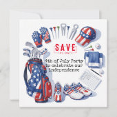 GOLF 4 juli   Onafhankelijkheidsdag Golfer-feest   Save The Date (Voorkant)