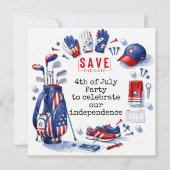 GOLF 4 juli   Onafhankelijkheidsdag Golfer-feest   Save The Date (Voorkant)