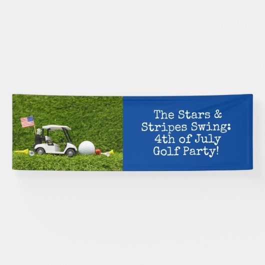 Golf 4 juli Onafhankelijkheidsdag Golfer Party Spandoek (Horizontaal)