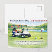 Golf 4 juli Onafhankelijkheidsdag golfkar op de ba Briefkaart (Voorkant / Achterkant)