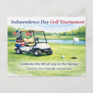 Golf 4 juli Onafhankelijkheidsdag golfkar op de ba Briefkaart