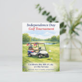 Golf 4 juli Onafhankelijkheidsdag golfkar op de ba Briefkaart (Staand voorkant)
