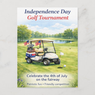 Golf 4 juli Onafhankelijkheidsdag golfkar op de ba Briefkaart