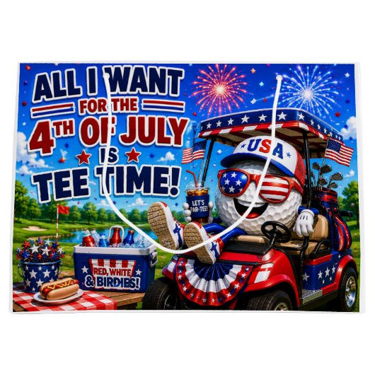 Golf 4 juli Onafhankelijkheidsdag  Groot Cadeauzakje (Voorkant)