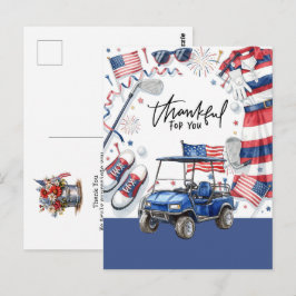 Golf 4 juli Onafhankelijkheidsdag met Barbecue Briefkaart