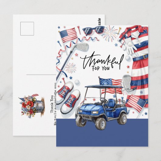 Golf 4 juli Onafhankelijkheidsdag met Barbecue Briefkaart (Voorkant / Achterkant)