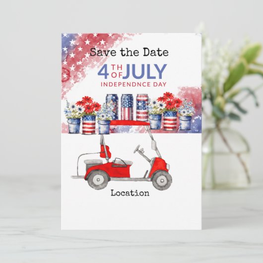 Golf 4 juli Onafhankelijkheidsdag met barbecue Kaart (Staand voorkant)