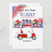 Golf 4 juli Onafhankelijkheidsdag met barbecue Kaart (Voorkant / Achterkant)