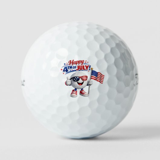 Golf 4 juli Onafhankelijkheidsdag met vlag Golfballen (Voorkant)