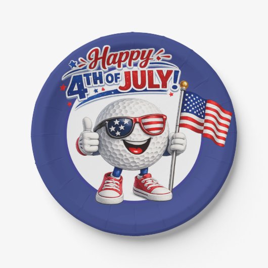 Golf 4 juli Onafhankelijkheidsdag Papieren Bordje (Voorkant)