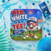 Golf 4 juli Onafhankelijkheidsdag  Papieren Bordje (Feest)