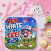 Golf 4 juli Onafhankelijkheidsdag  Papieren Bordje (Feest)