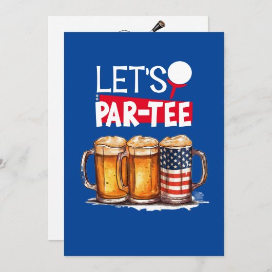 Golf 4 juli Onafhankelijkheidsdag Party Kaart (Voorkant / Achterkant)