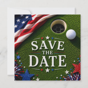 Golf 4 juli Onafhankelijkheidsdag voor Amerikaanse Feestdagenkaart