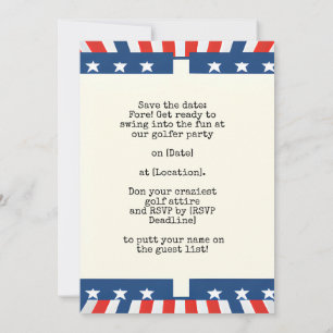 Golf 4 juli Onafhankelijkheidsdag voor Amerikaanse Save The Date