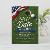 Golf 4 juli Onafhankelijkheidsdag voor Amerikaanse Save The Date (Staand voorkant)