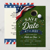 Golf 4 juli Onafhankelijkheidsdag voor Amerikaanse Save The Date (Voorkant / Achterkant)
