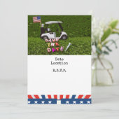 Golf 4 juli Onafhankelijkheidsdag voor Amerikaanse Save The Date (Staand voorkant)
