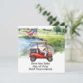 Golf 4 juli Onafhankelijkheidsdag voor golfer  Save The Date (Staand voorkant)