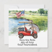Golf 4 juli Onafhankelijkheidsdag voor golfer  Save The Date (Voorkant)