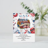 Golf 4 juli Save the Date 250 jaar Briefkaart (Staand voorkant)