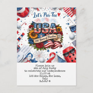 Golf 4 juli Save the Date 250 jaar Briefkaart